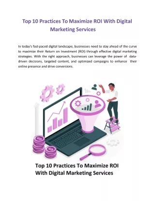 Top 10 Practices To Maximize ROI With Digital Marketing Services