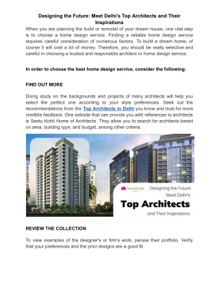 Designing the Future: Meet Delhi’s Top Architects and Their Inspirations