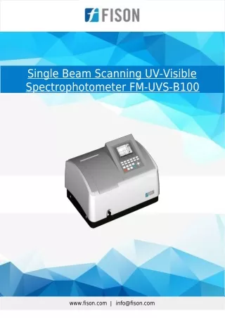 Single Beam Scanning UV Visible Spectrophotometer