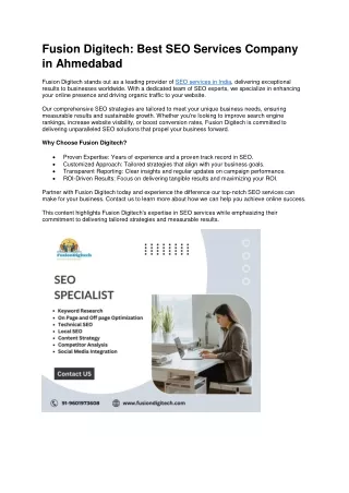 Best SEO Services Company in Ahmedabad