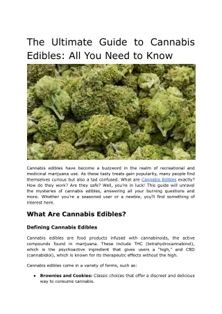 The Ultimate Guide to Cannabis Edibles_ All You Need to Know