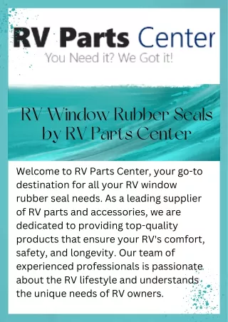 Premium RV Window Rubber Seals  RV Parts Center