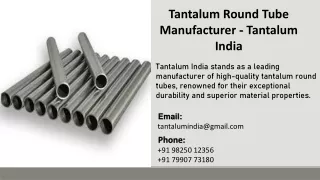 Tantalum Round Tube Manufacturer - Tantalum India