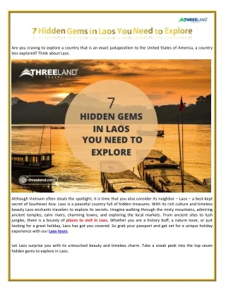 7 Hidden Gems in Laos You Need to Explore