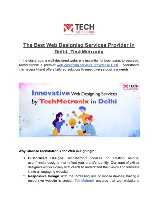 The Best Web Designing Services Provider in Delhi_ TechMetronix