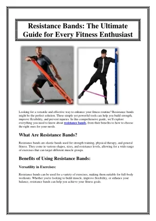 Resistance Bands The Ultimate Guide for Every Fitness Enthusiast