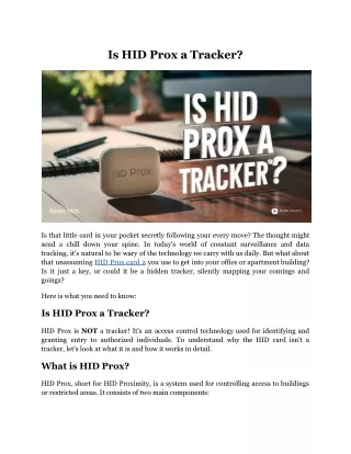 Is HID Prox a Tracker?