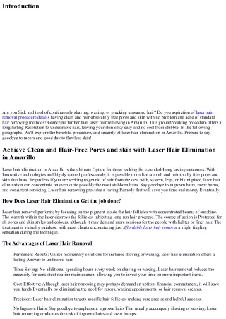 Reach Easy and Hair-No cost Skin with Laser Hair Elimination in Amarillo