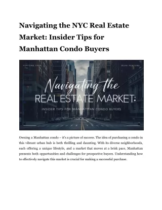 Navigating the NYC Real Estate Market_ Insider Tips for Manhattan Condo Buyers