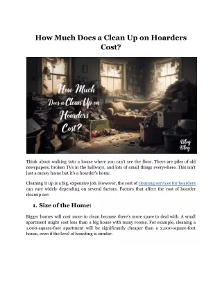 How Much Does a Clean Up on Hoarders Cost_