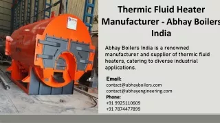 Thermic Fluid Heater Manufacturer - Abhay Boilers India