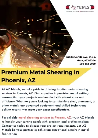 Premium Metal Shearing in Phoenix, AZ