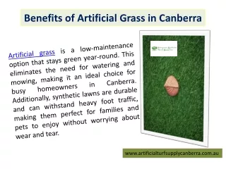 Benefits of Artificial Grass in Canberra