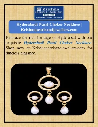 Hyderabadi Pearl Choker Necklace   Krishnapearlsandjewellers.com