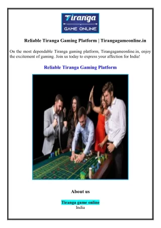 Reliable Tiranga Gaming Platform | Tirangagameonline.in