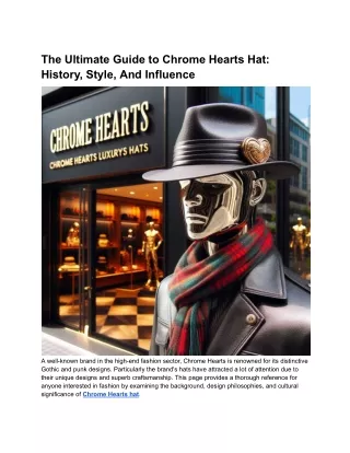 The Ultimate Guide to Chrome Hearts Hat_ History, Style, And Influence