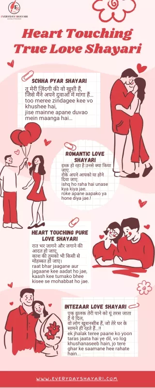 Heart Touching True love Shayari Infographic