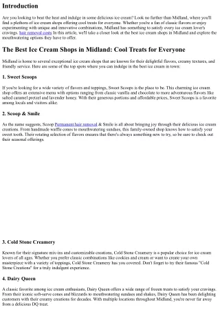 The Best Ice Cream Shops in Midland: Cool Treats for Everyone