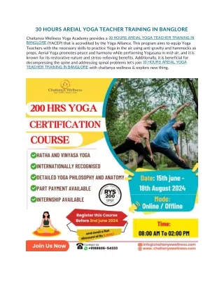 30 HOURS AREIAL YOGA TEACHER TRAINING IN BANGLORE