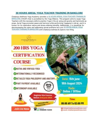 30 HOURS AREIAL YOGA TEACHER TRAINING IN BANGLORE