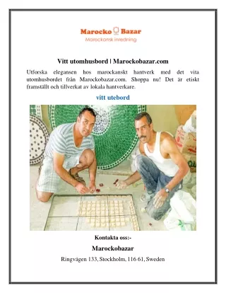 Vitt utomhusbord  Marockobazar