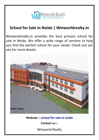 School for Sale in Noida | Winworldrealty.in