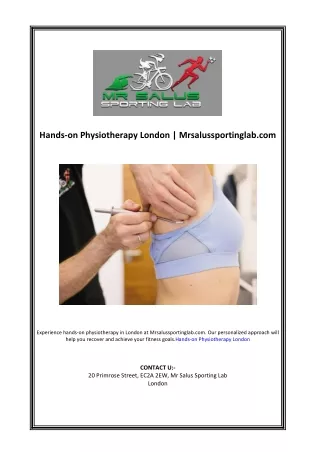 Hands-on Physiotherapy London | Mrsalussportinglab.com