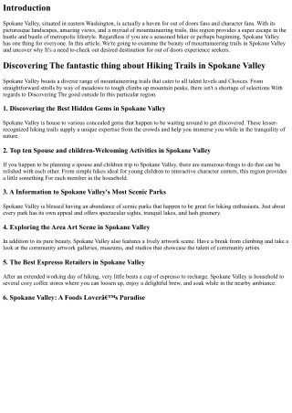 Discovering The great thing about Mountaineering Trails in Spokane Valley