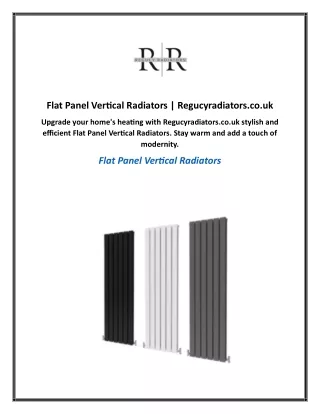 Flat Panel Vertical Radiators | Regucyradiators.co.uk