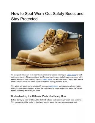 How to Spot Worn-Out Safety Boots and Stay Protected