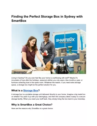 Finding the Perfect Storage Box in Sydney with SmartBox