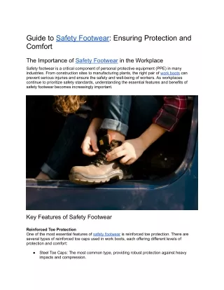 Guide to Safety Footwear_ Ensuring Protection and Comfort