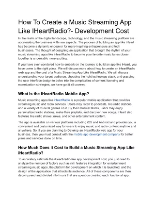 How To Create a Music Streaming App Like IHeartRadio