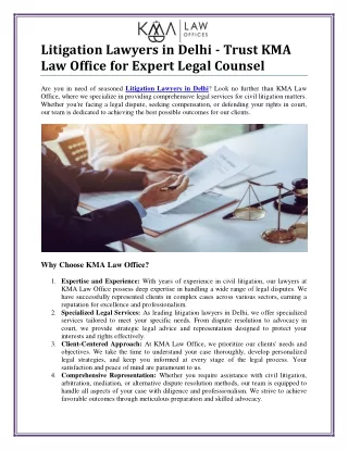 Best Civil Litigation Lawyers in Delhi for Expert Legal Counsel