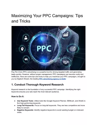 Maximizing Your PPC Campaigns: Tips and Tricks