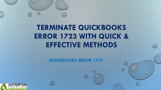 Deal with Error 1723 in QuickBooks Desktop with quick steps