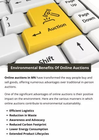 Environmental Benefits Of Online Auctions