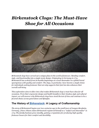 Birkenstock Clogs_ The Must-Have Shoe for All Occasions