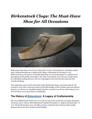 Birkenstock Clogs_ The Must-Have Shoe for All Occasions