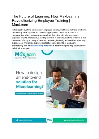 The Future of Learning_ How MaxLearn is Revolutionizing Employee Training _ MaxLearn