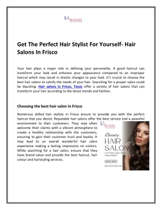 Get The Perfect Hair Stylist For Yourself