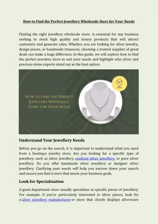 How to Find the Perfect Jewellery Wholesale Store for Your