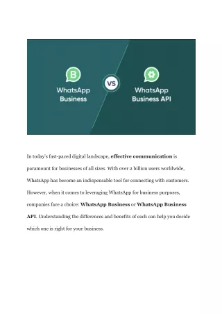 Which one is right for business: WhatsApp Business or WhatsApp Business API?