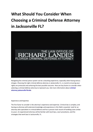 criminal attorney Jacksonville