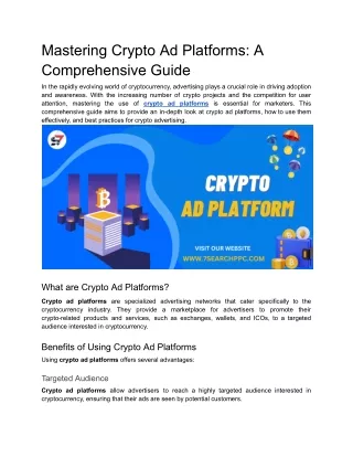 Mastering Crypto Ad Platforms_ A Comprehensive Guide