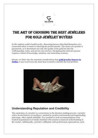 Choosing The Best Jewelers For Gold Jewelry Buyers