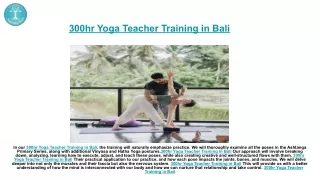 300hr Yoga Teacher Training in Bali