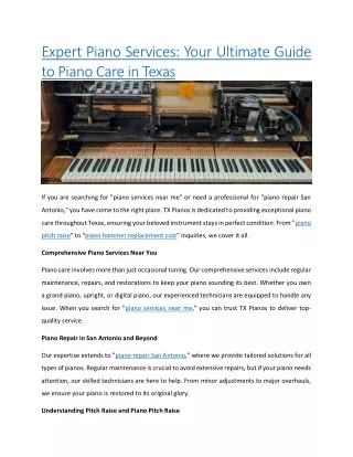 Expert Piano Services