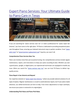 Expert Piano Services