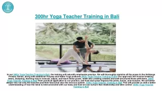 300hr Yoga Teacher Training in Bali